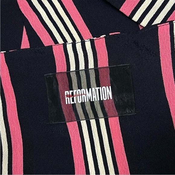 REFORMATION 90s Graphic Stripe Crepe Sweetheart Neck‎ Sleeveless Cami Crop Top 2 - Picture 6 of 7